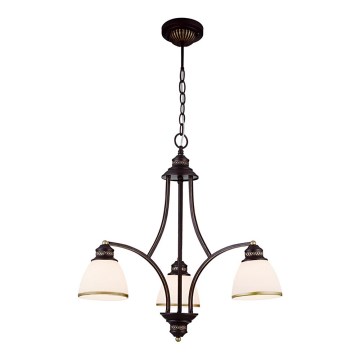 Lysekrone med ledning CLAIR 3xE27/60W/230V Ø 58 cm bronzefarvet