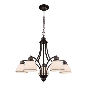 Lysekrone med wireophæng CLAIR 5xE27/60W/230V Ø 65 cm bronzefarvet