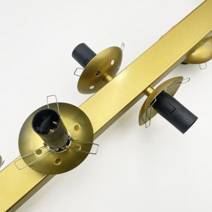 Lysekrone med wireophæng SOLARI 10xE14/15W/230V guld/røget sort