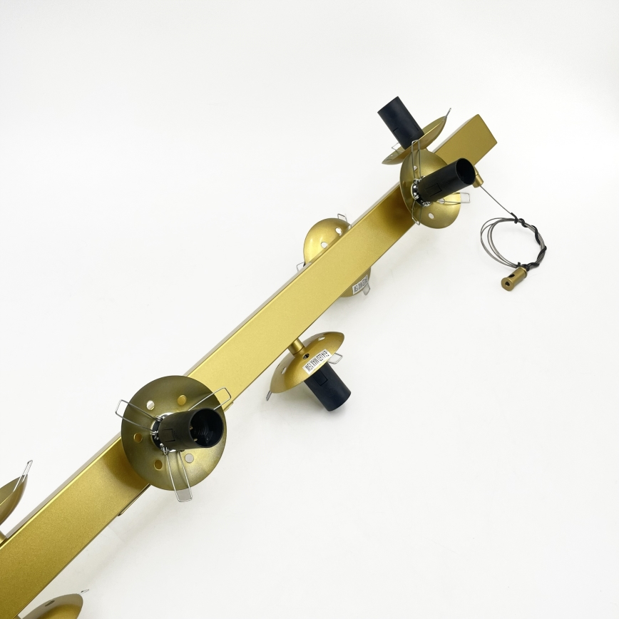 Lysekrone med wireophæng SOLARI 10xE14/15W/230V guld/røget sort