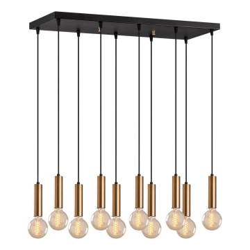 Lysekrone med wireophæng TEMPO 10xE27/40W/230V guld