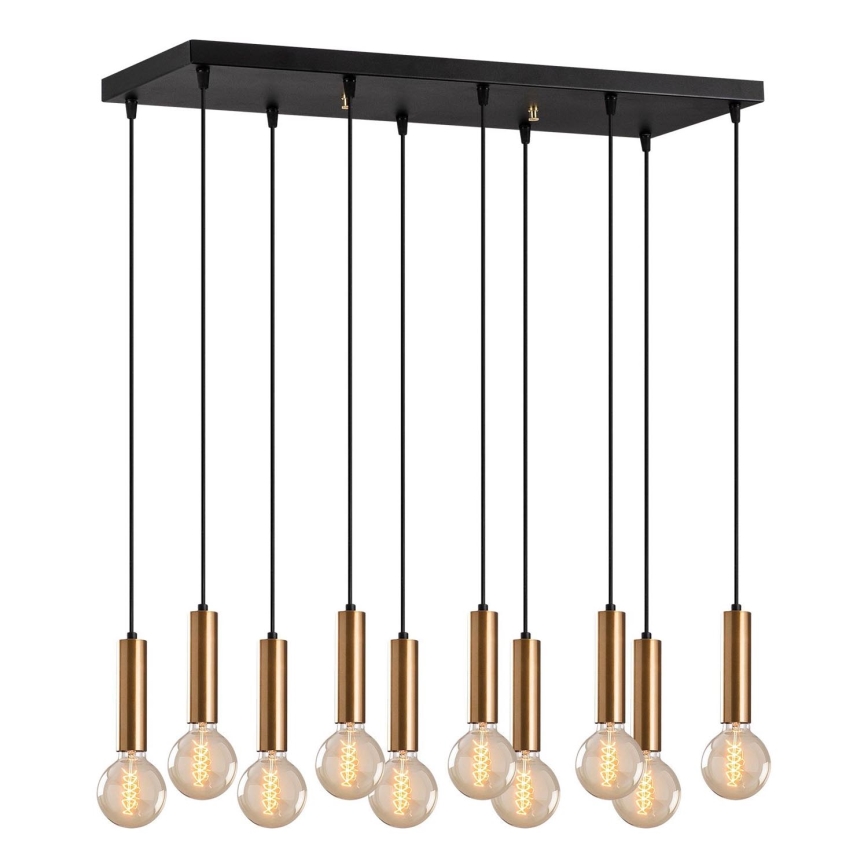 Lysekrone med wireophæng TEMPO 10xE27/40W/230V guld