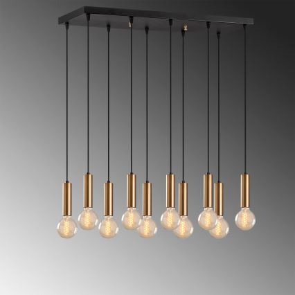 Lysekrone med wireophæng TEMPO 10xE27/40W/230V guld