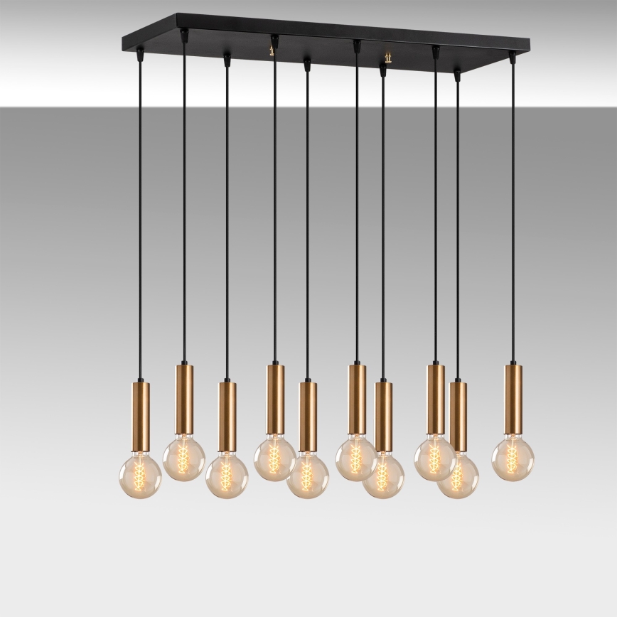Lysekrone med wireophæng TEMPO 10xE27/40W/230V guld