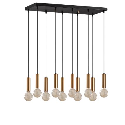 Lysekrone med wireophæng TEMPO 10xE27/40W/230V guld