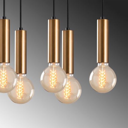 Lysekrone med wireophæng TEMPO 10xE27/40W/230V guld