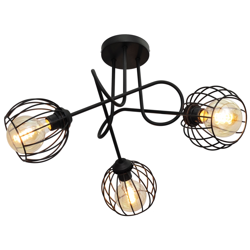 Lysekrone OXFORD 3xE27/15W/230V sort