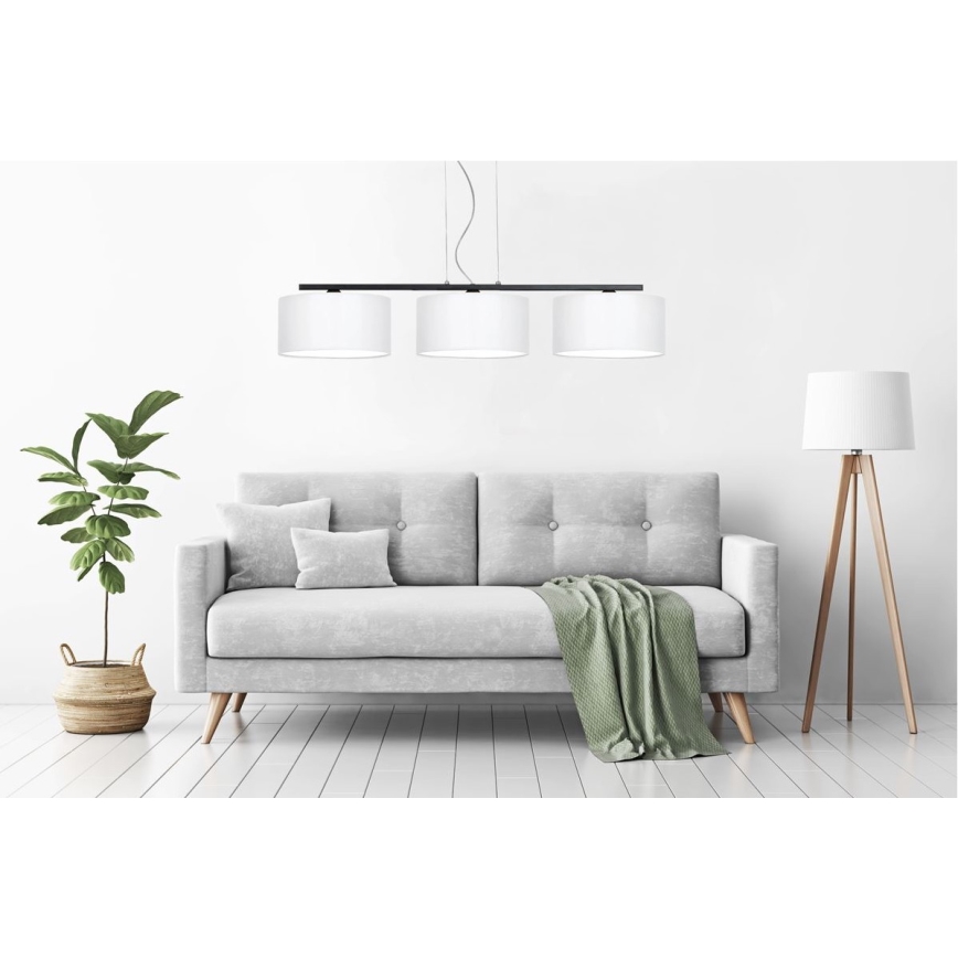 Lysekrone på en snor ASTRA 3xE27/60W/230V hvid