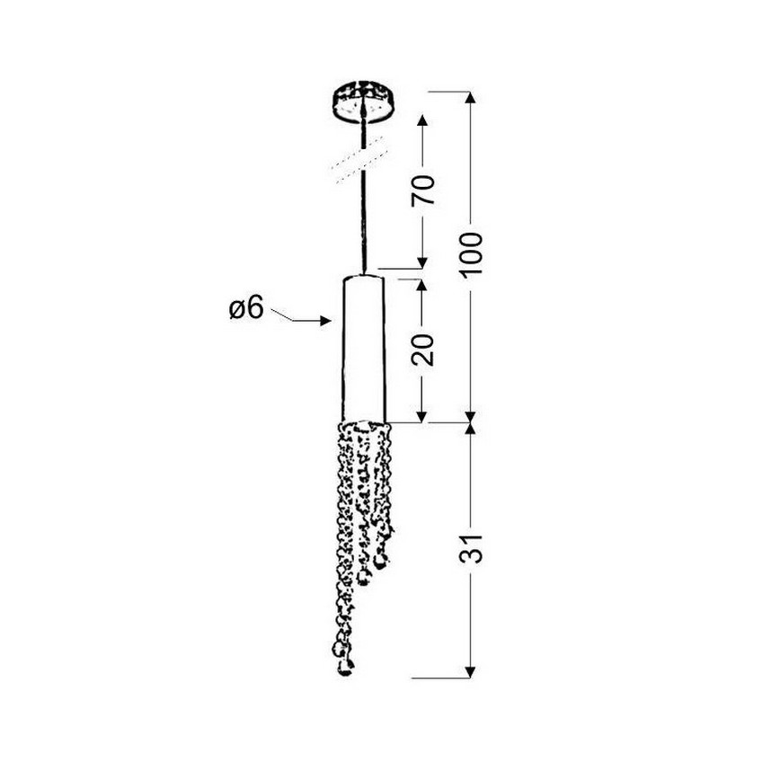 Lysekrone på en snor DUERO 1xGU10/3W/230V