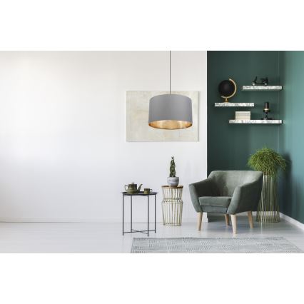 Lysekrone på en snor GLEAM 1xE27/60W/230V grå/gylden
