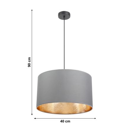 Lysekrone på en snor GLEAM 1xE27/60W/230V grå/gylden