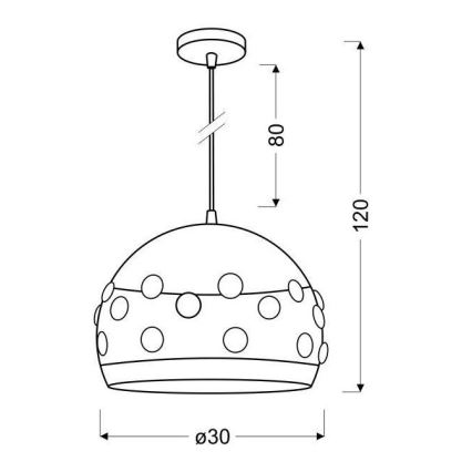 Lysekrone på en snor JOLINA 1xE27/40W/230V