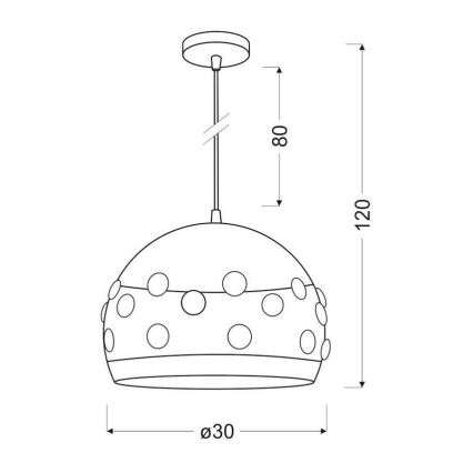 Lysekrone på en snor JOLINA 1xE27/40W/230V