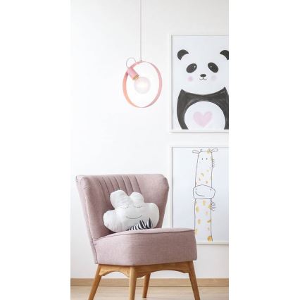 Lysekrone på en snor NEXO 1xE27/40W/230V pink