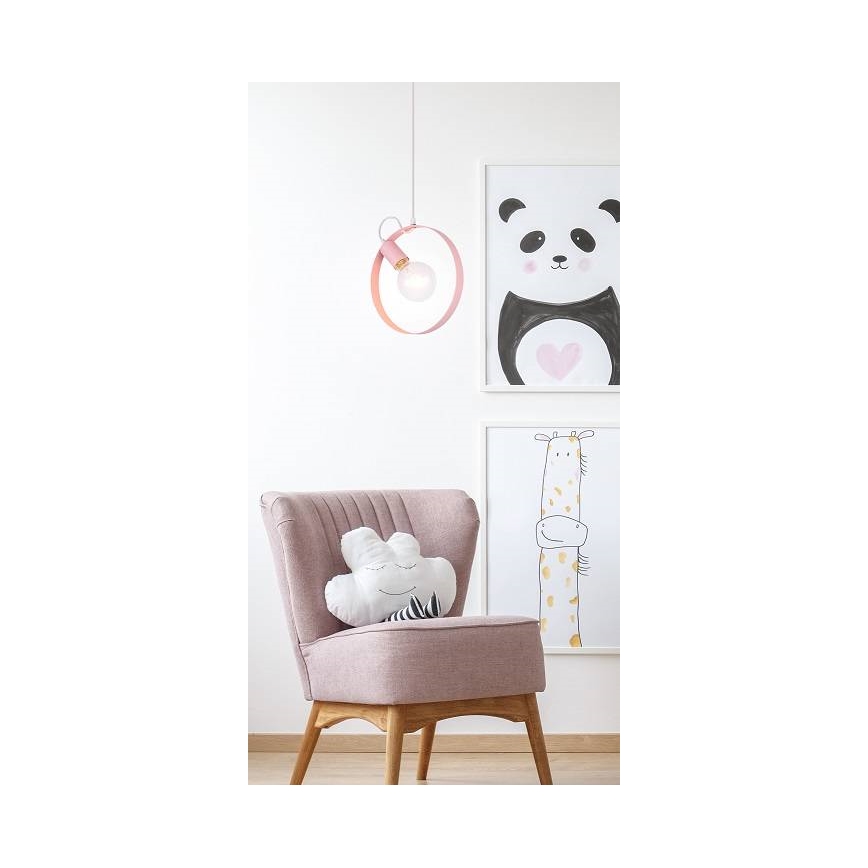 Lysekrone på en snor NEXO 1xE27/40W/230V pink