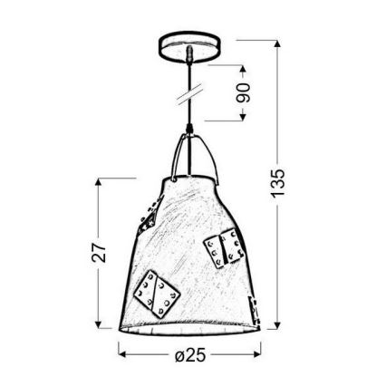 Lysekrone på en lampe PATCH 1xE27/60W/230V