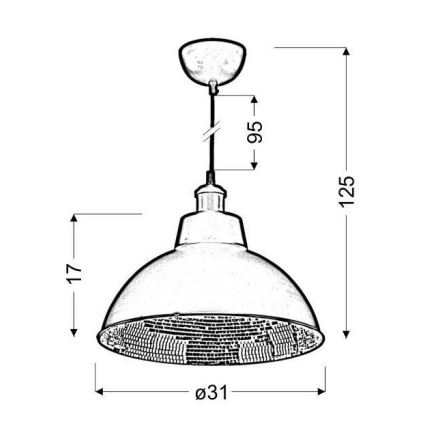 Lysekrone på en snor SCRIMI 1xE27/60W/230V