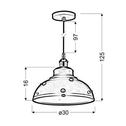 Lysekrone på en snor SCRIMI 1xE27/60W/230V