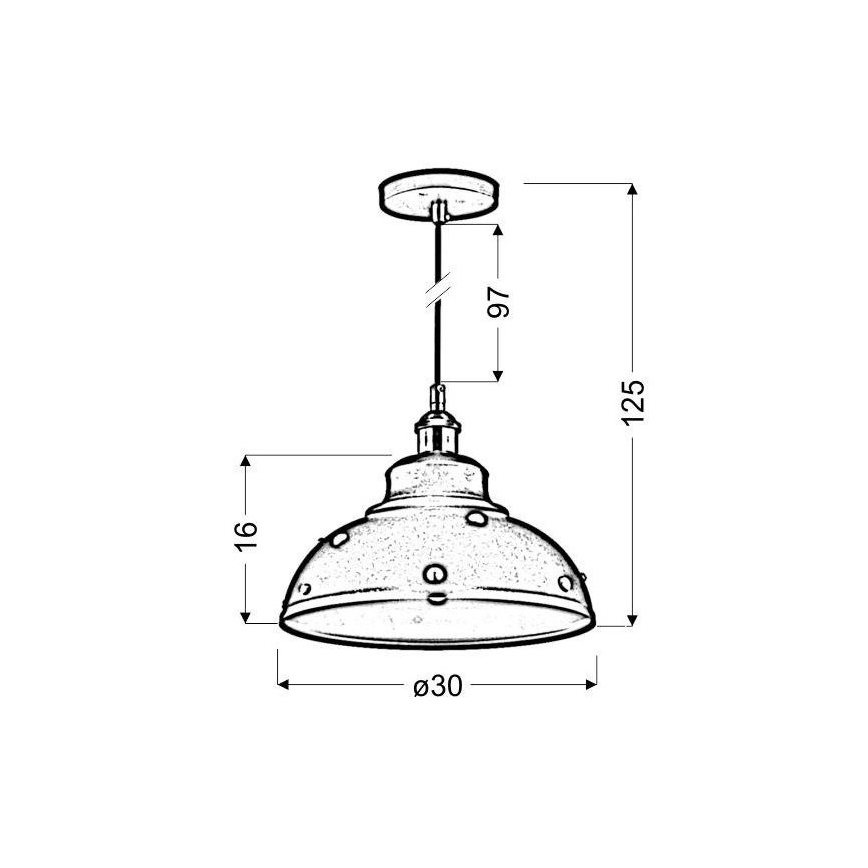 Lysekrone på en snor SCRIMI 1xE27/60W/230V