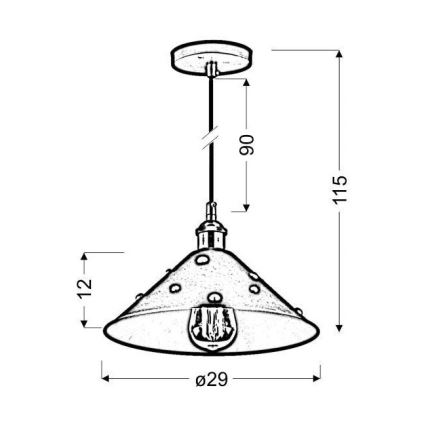 Lysekrone på en snor SCRIMI 1xE27/60W/230V
