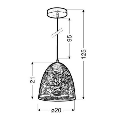 Lysekrone på en snor SFINKS 1xE27/60W/230V