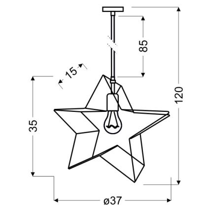 Lysekrone på en snor STAR 1xE27/60W/230V
