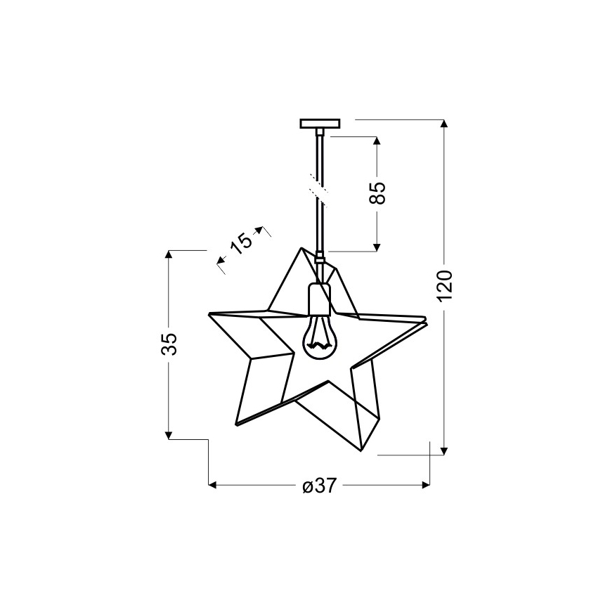 Lysekrone på en snor STAR 1xE27/60W/230V