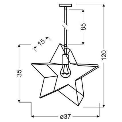 Lysekrone på en snor STAR 1xE27/60W/230V