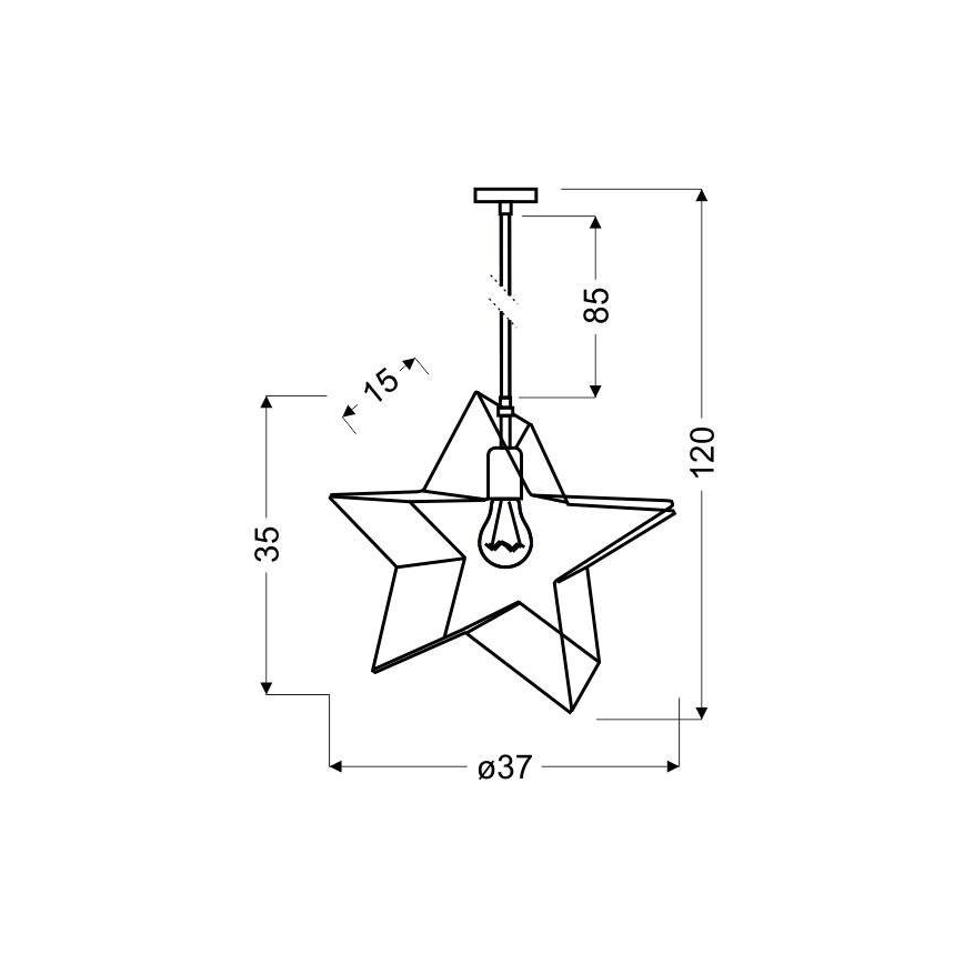 Lysekrone på en snor STAR 1xE27/60W/230V