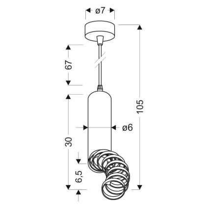 Lysekrone på en snor TUBA 1xGU10/50W/230V hvid