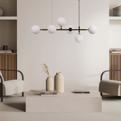 Lysekrone på kabel ALISA 6xE14/40W/230V, sort