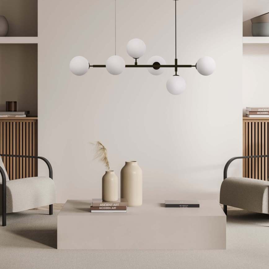 Lysekrone på kabel ALISA 6xE14/40W/230V, sort