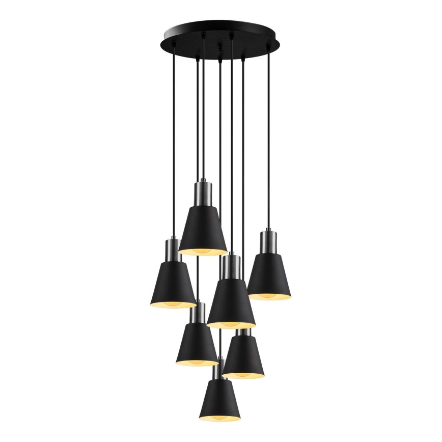 Lysekrone på kabel KEM 7xE27/40W/230V sort