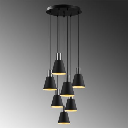 Lysekrone på kabel KEM 7xE27/40W/230V sort
