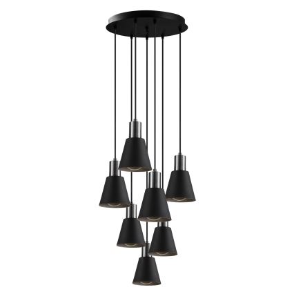 Lysekrone på kabel KEM 7xE27/40W/230V sort