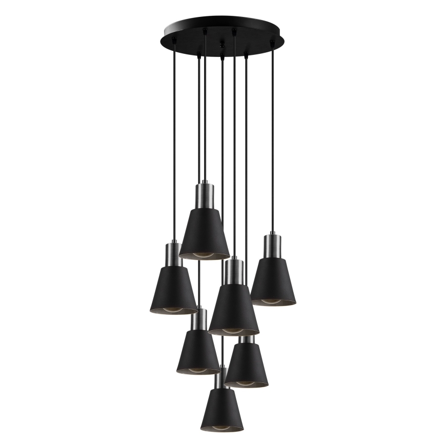Lysekrone på kabel KEM 7xE27/40W/230V sort