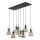 Lysekrone på kabel SOPHIA 8xE14/10W/230V sort/grøn/røgfarvet beige