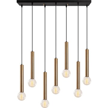 Lysekrone på kabel TEMPO, 7 x E27, 40 W, 230 V, guld