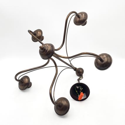 Lysekrone på kæde ANTON 5xE14/15W/230V bronzefarvet