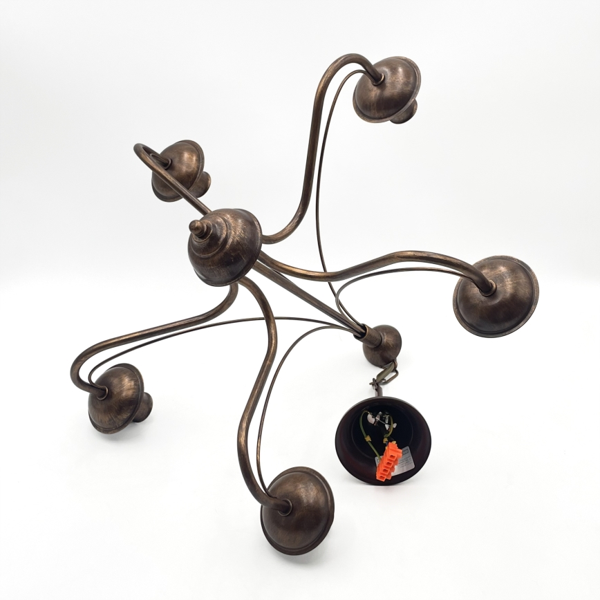 Lysekrone på kæde ANTON 5xE14/15W/230V bronzefarvet