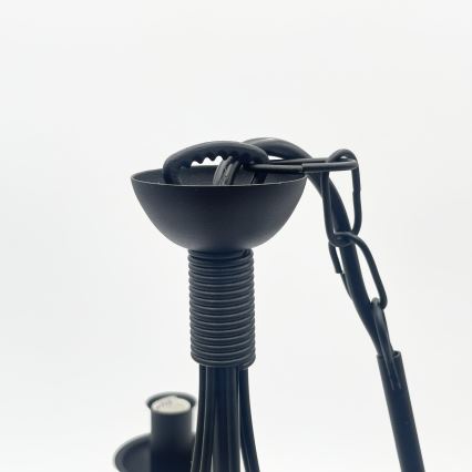 Lysekrone på kæde ANTON 6xE14/60W/230V sort