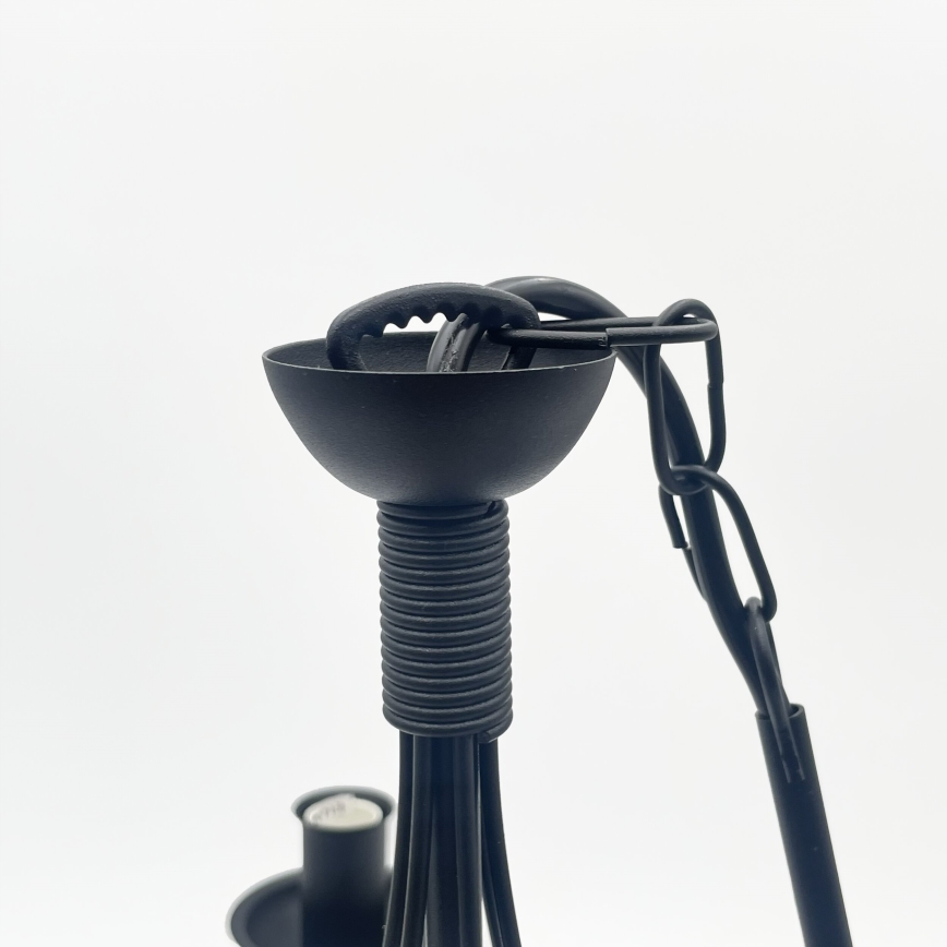 Lysekrone på kæde ANTON 6xE14/60W/230V sort