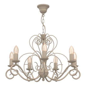 Lysekrone på kæde MAURO 7xE14/15W/230V beige