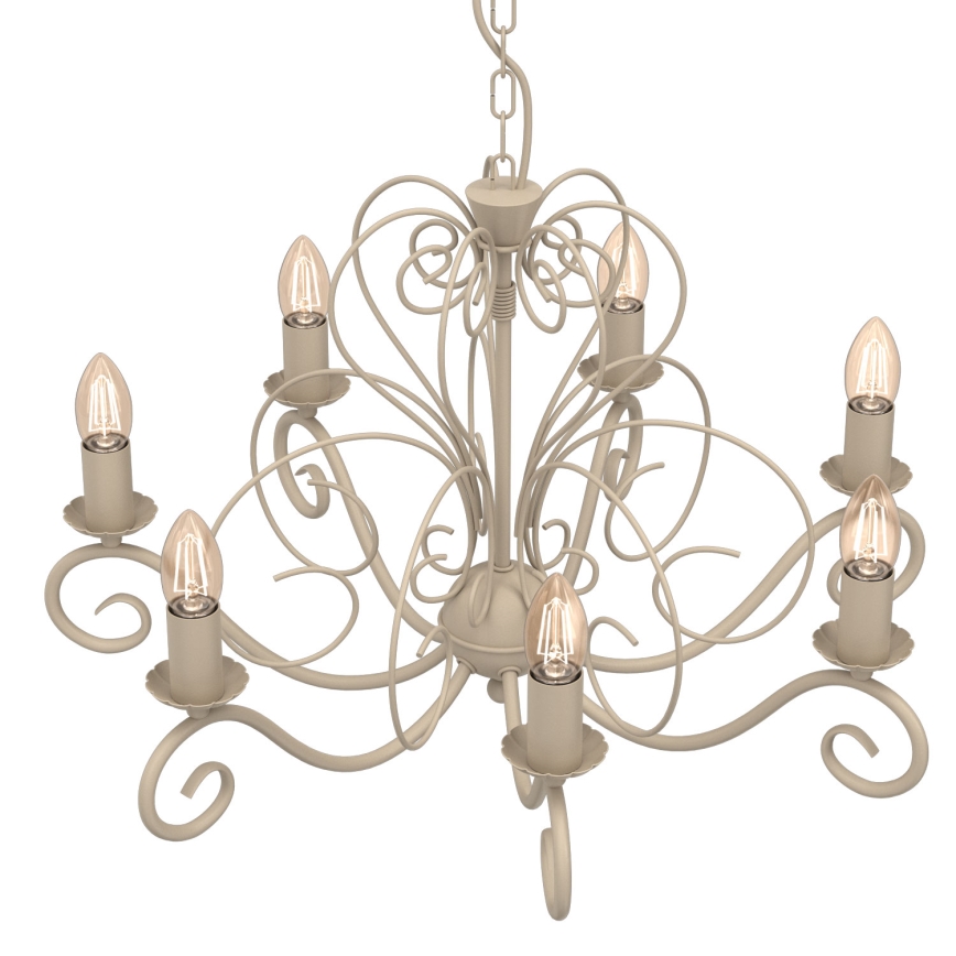 Lysekrone på kæde MAURO 7xE14/15W/230V beige