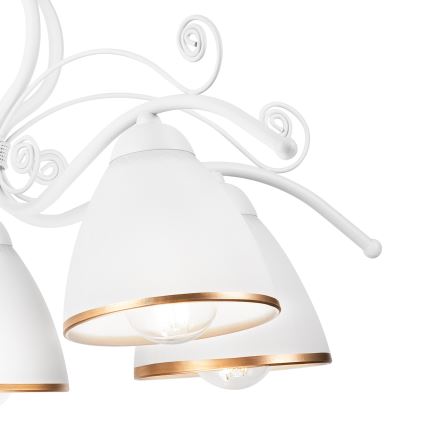 Lysekrone på kæde RETRO II 5xE27/60W/230V hvid