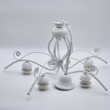 Lysekrone på kæde RETRO II 5xE27/60W/230V hvid