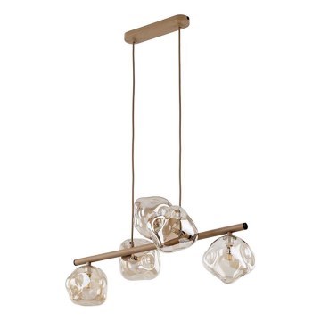 Lysekrone på ledning LAVA 5 x G9, 8 W, 230 V, beige/røget beige
