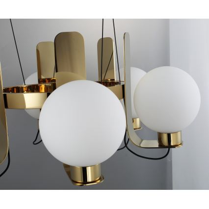 Lysekrone på ledning REGGIO 6xE27/40W/230V guldfarvet