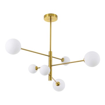 Lysekrone på stang DORADO 6xG9/40W/230V guld