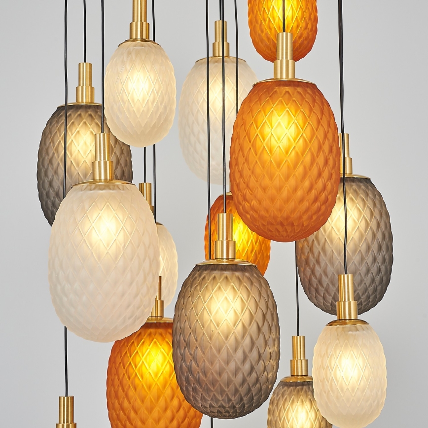 Lysekrone på wire CACTUS 16xG9/5W/230V kobber/grå/hvid